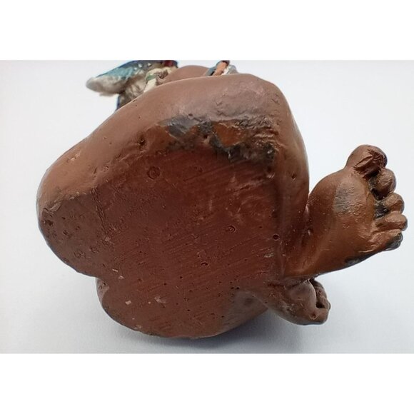 Native American Baby Wearing Eagle Headdress Feather 3.25 Inch Vintage Figurine - Picture 14 of 14